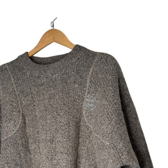 Orvis Deadstock Mens Pure Chunky Wool Elbow Patch Sweater Size XXL Brown NEW - Picture 3 of 10